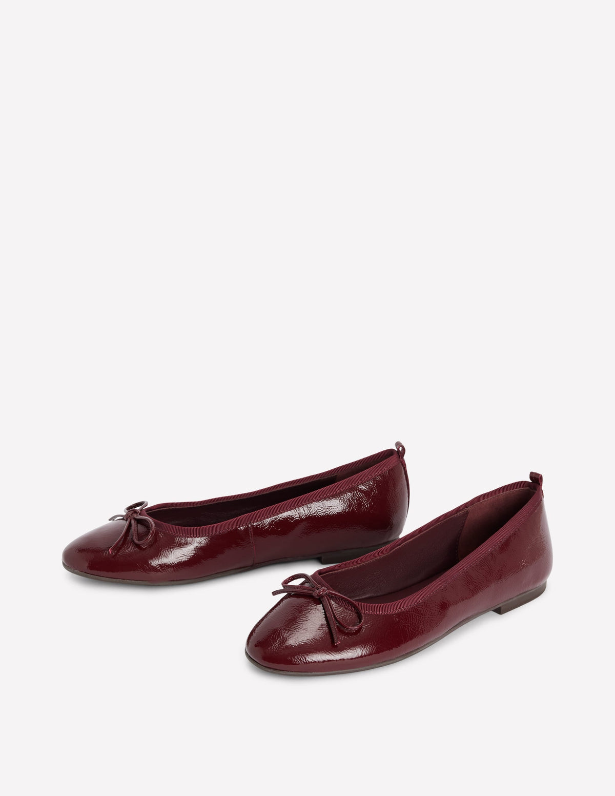 Ballerines à bout rond-Lie de vin