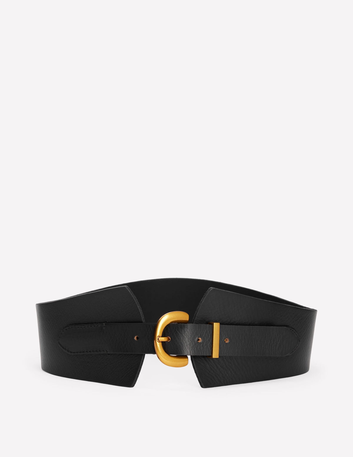 Ceinture large en cuir - noir