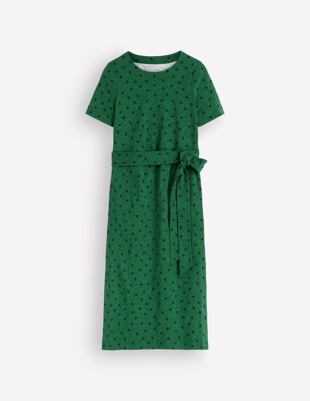 Robe midi T-shirt en jersey - Vert chasseur, Imprimé pois