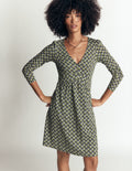 Robe courte en jersey-Bleu marine, motif Geo Party