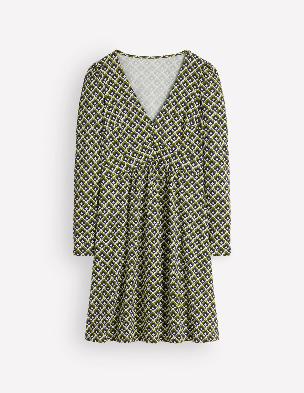 Robe courte en jersey-Bleu marine, motif Geo Party