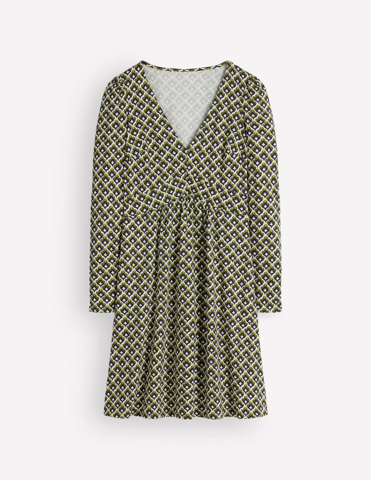 Robe courte en jersey-Bleu marine, motif Geo Party