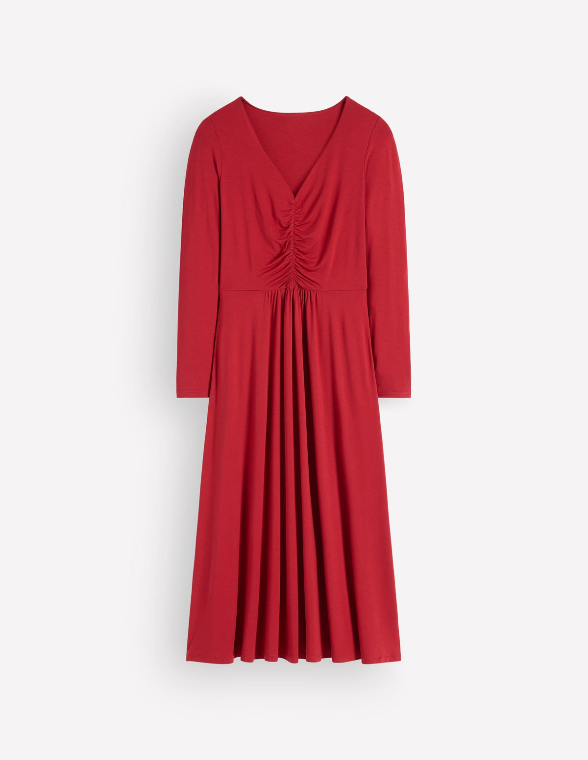 Robe en jersey froncé - Rouge cramoisi