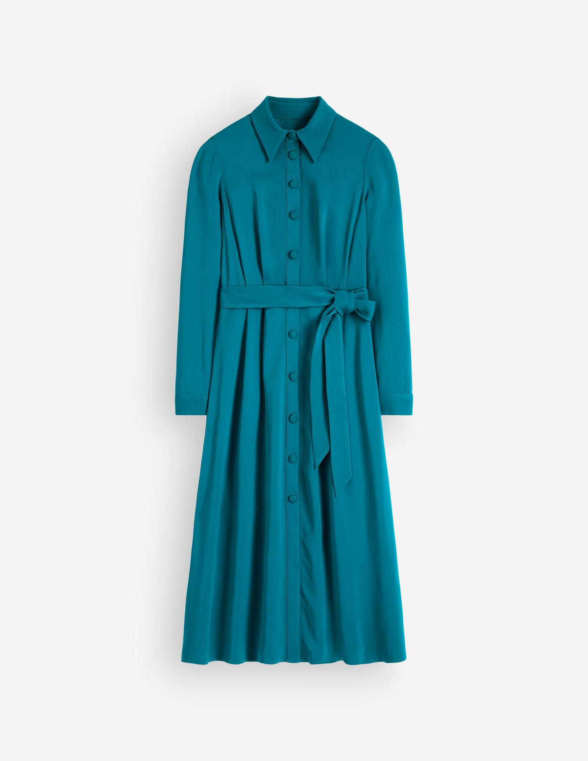 Robe chemise plissée vert profond