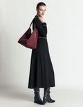 Robe Ponte à détails passepoilés – Noir, Camel