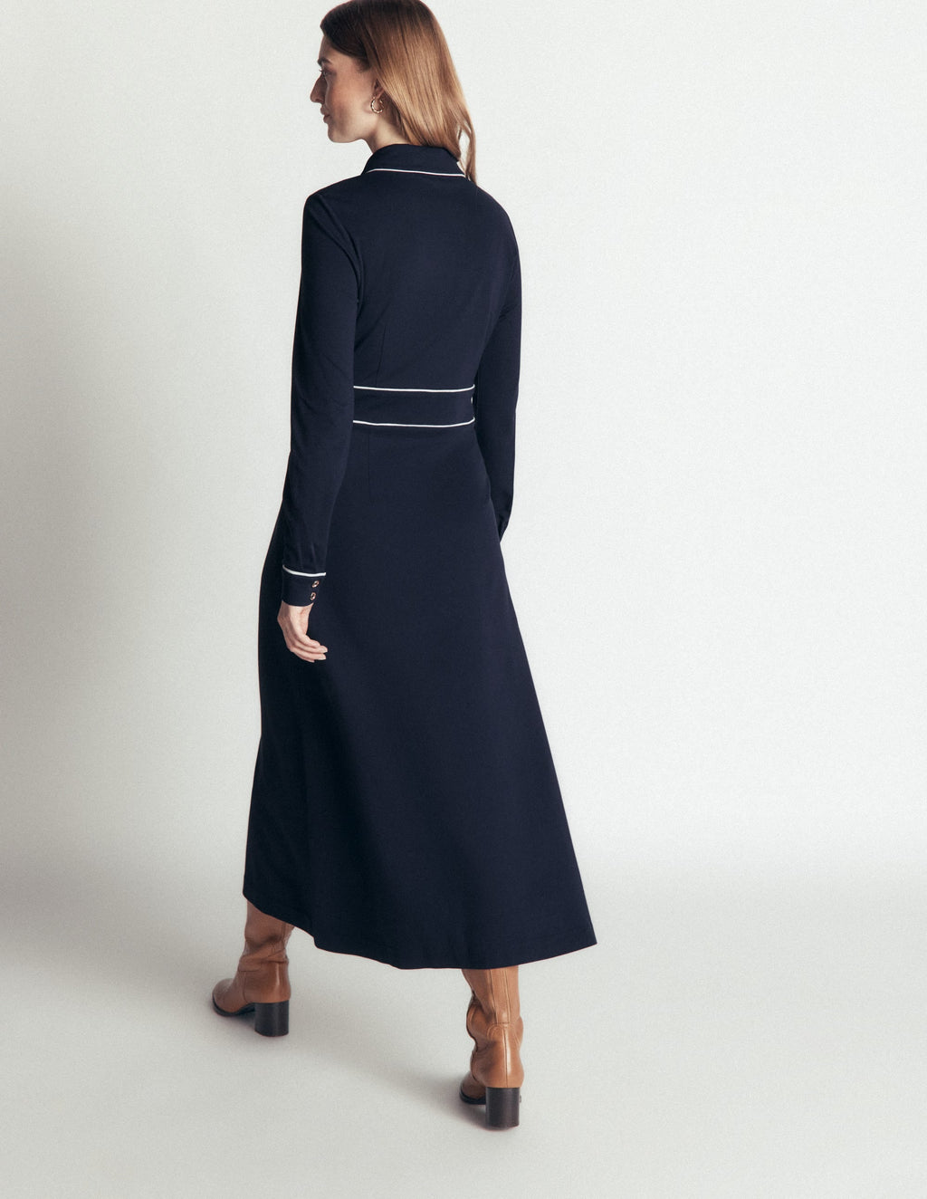 Piping Detail Robe Ponte-Marine, Ivoire