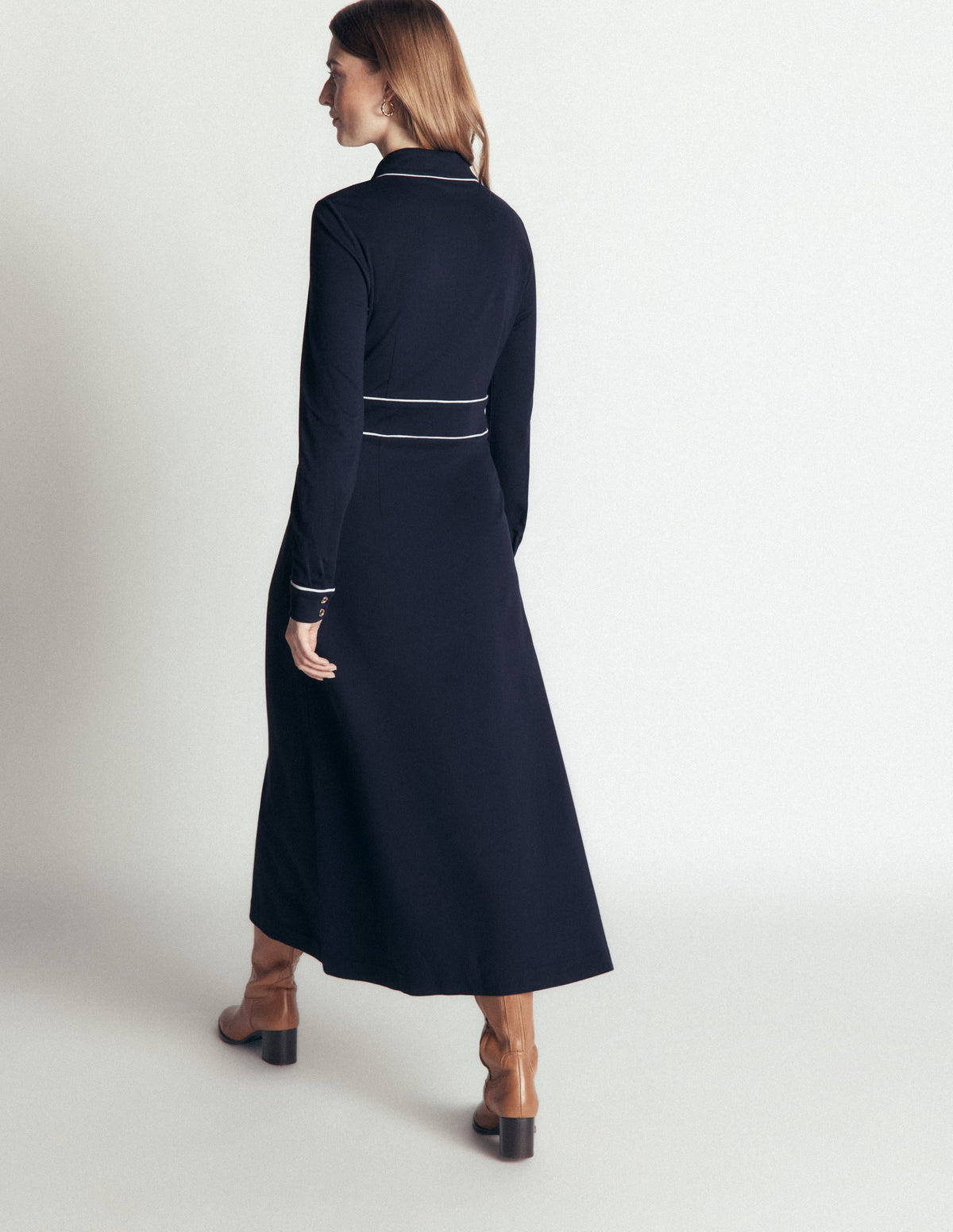 Piping Detail Robe Ponte-Marine, Ivoire