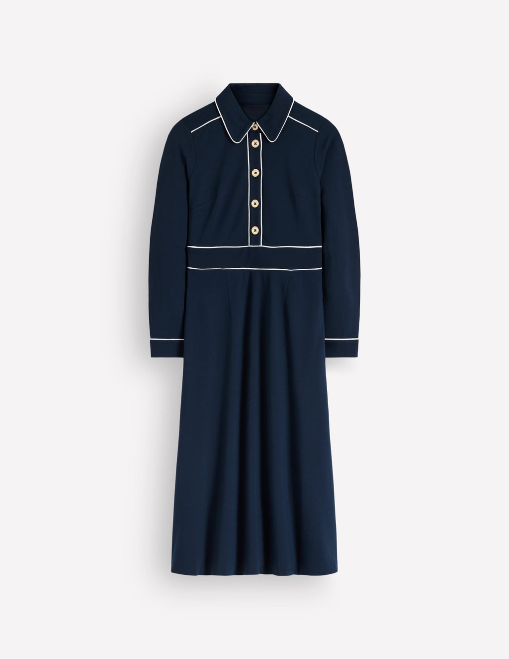 Piping Detail Robe Ponte-Marine, Ivoire