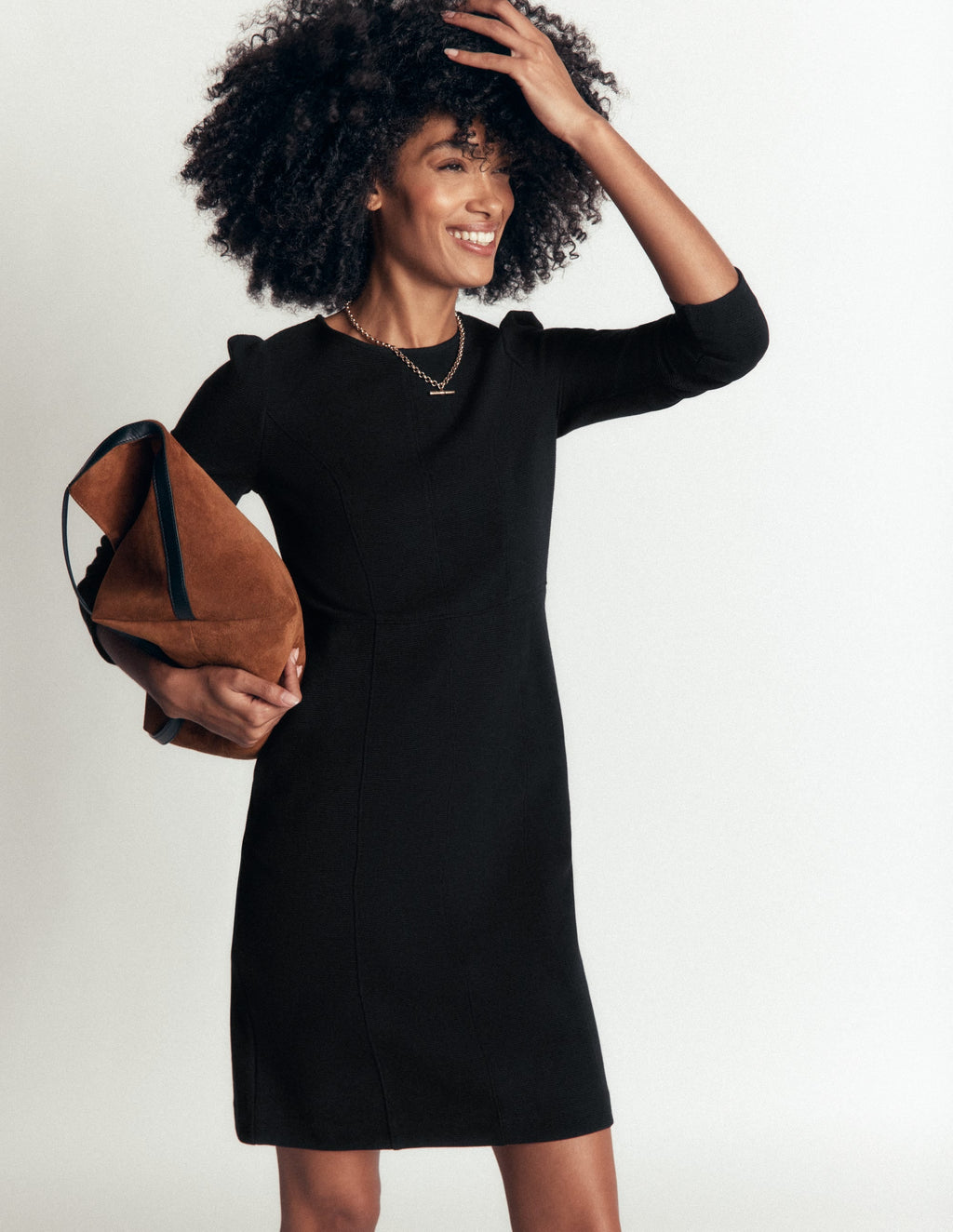 Robe ottomane à coutures apparentes — Noir