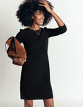 Robe ottomane à coutures apparentes — Noir