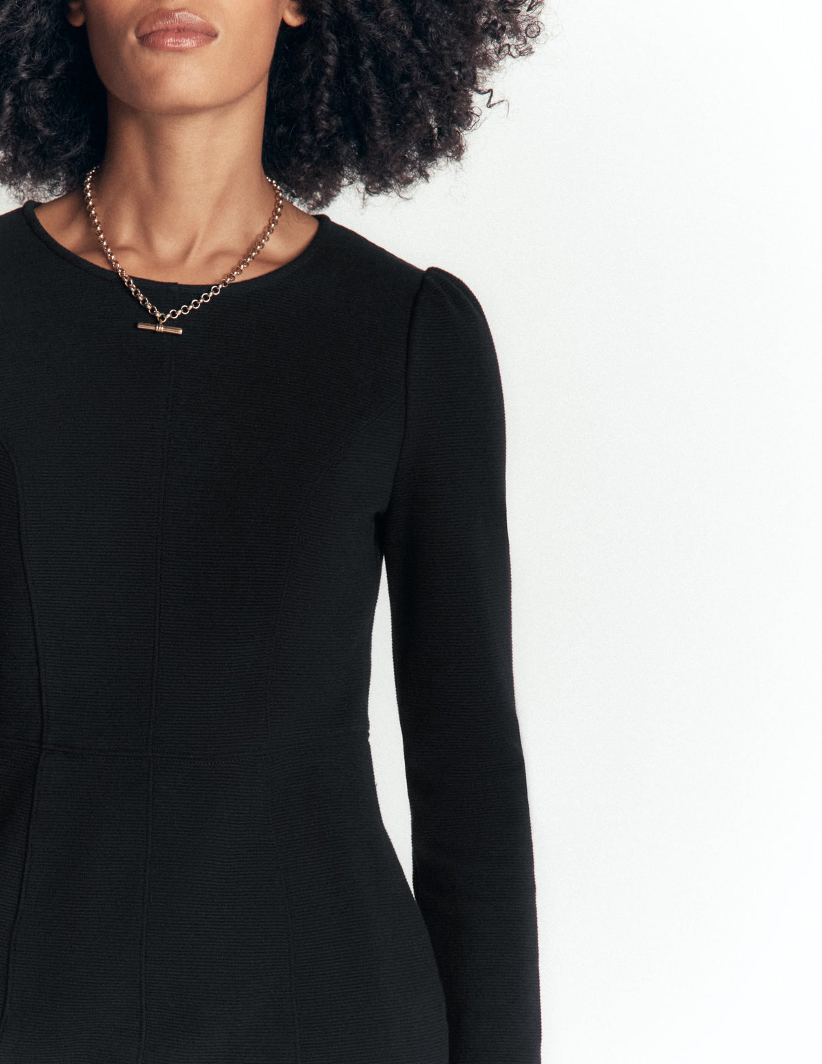 Robe ottomane à coutures apparentes — Noir