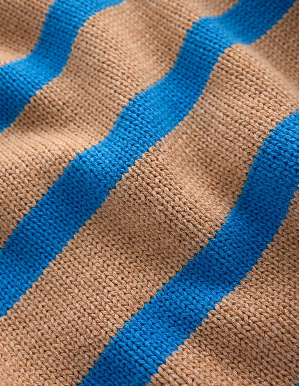 Pull en coton décontracté-Chameau, rayures bleues