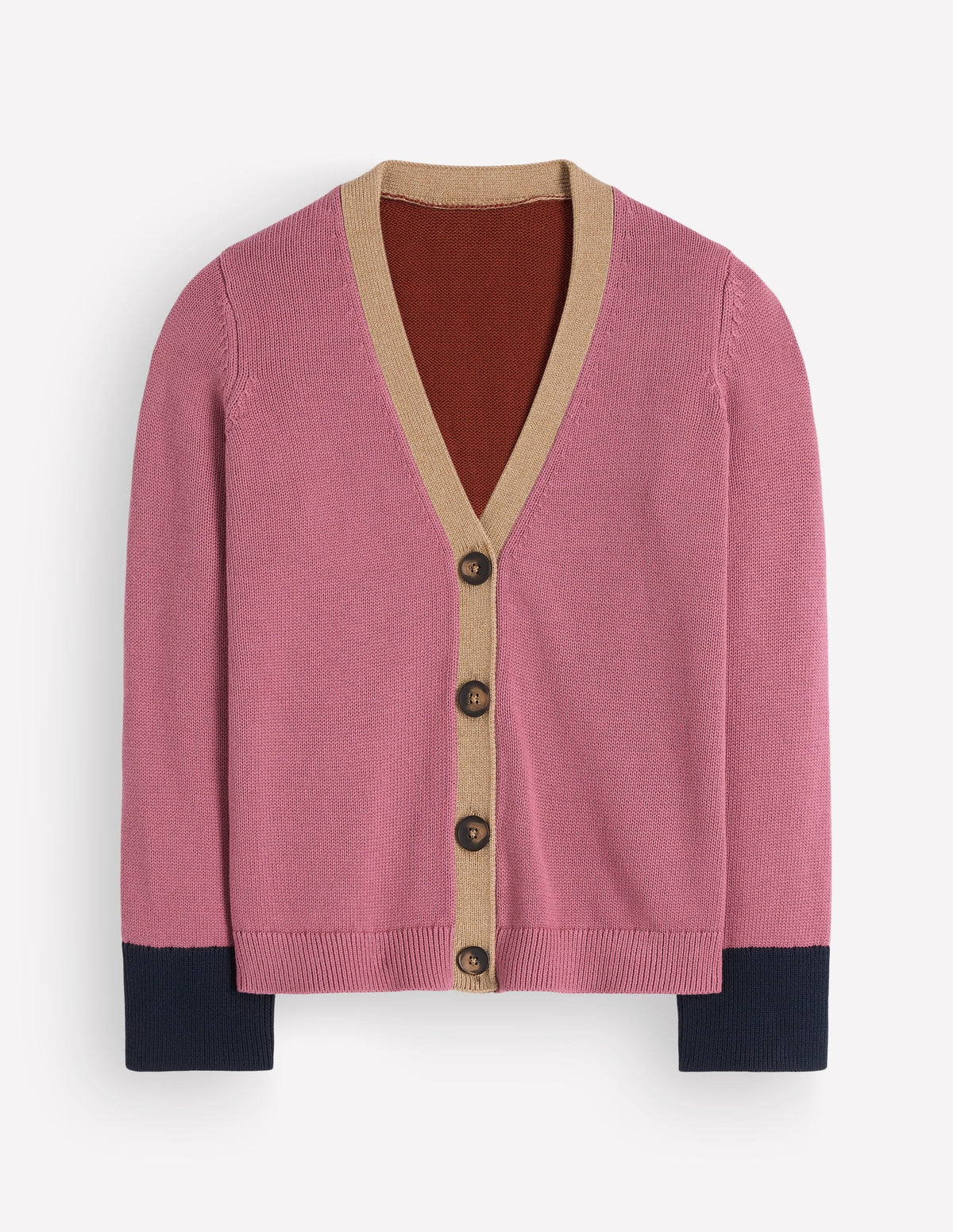 Gilet décontracté en coton-bloc de couleur rose bruyère
