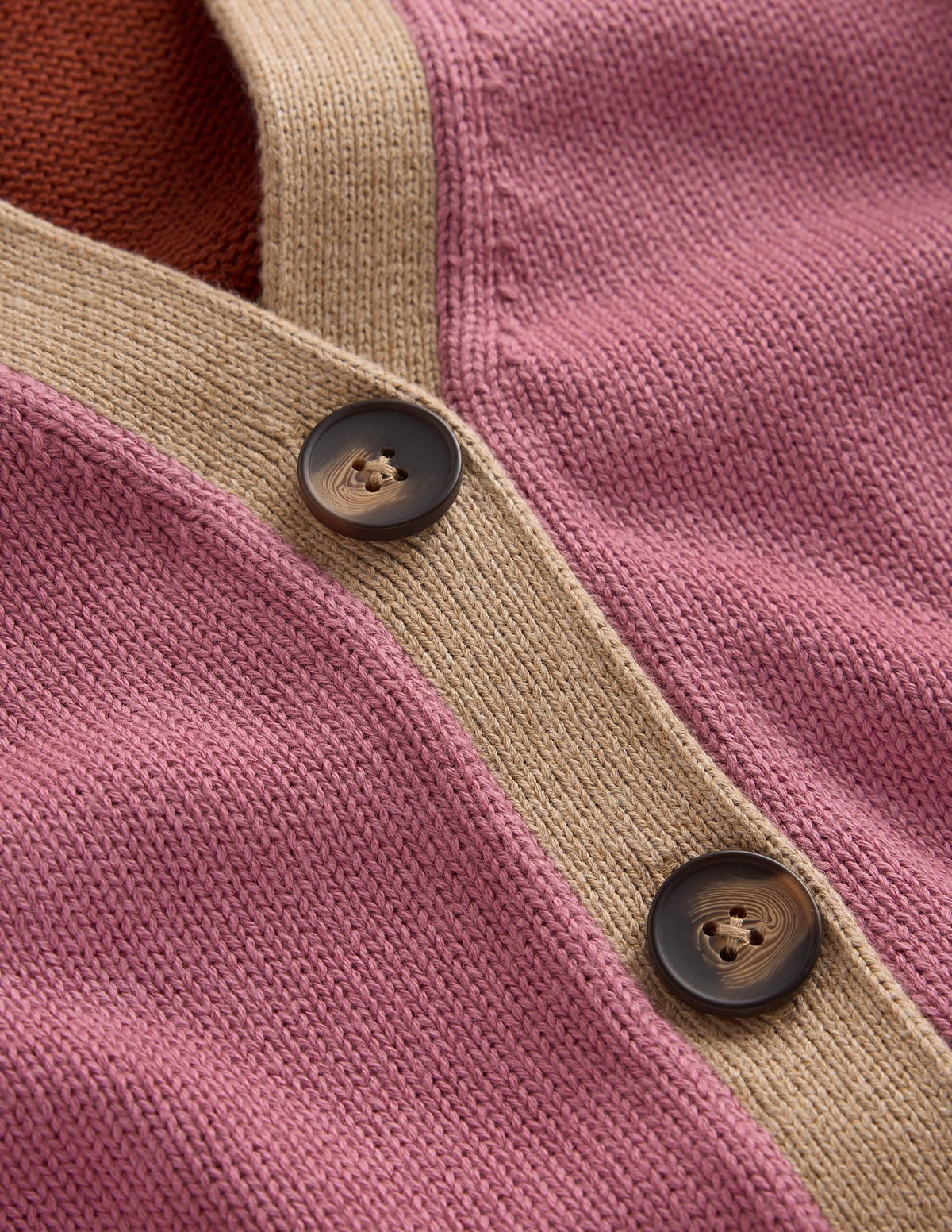 Gilet décontracté en coton-bloc de couleur rose bruyère