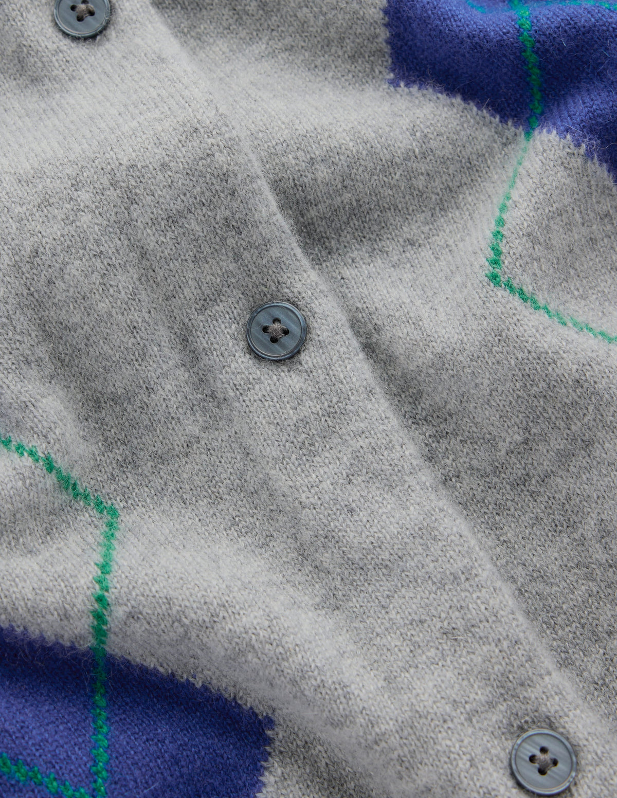 Cardigan col ras du cou en cachemire - Gris Argyle