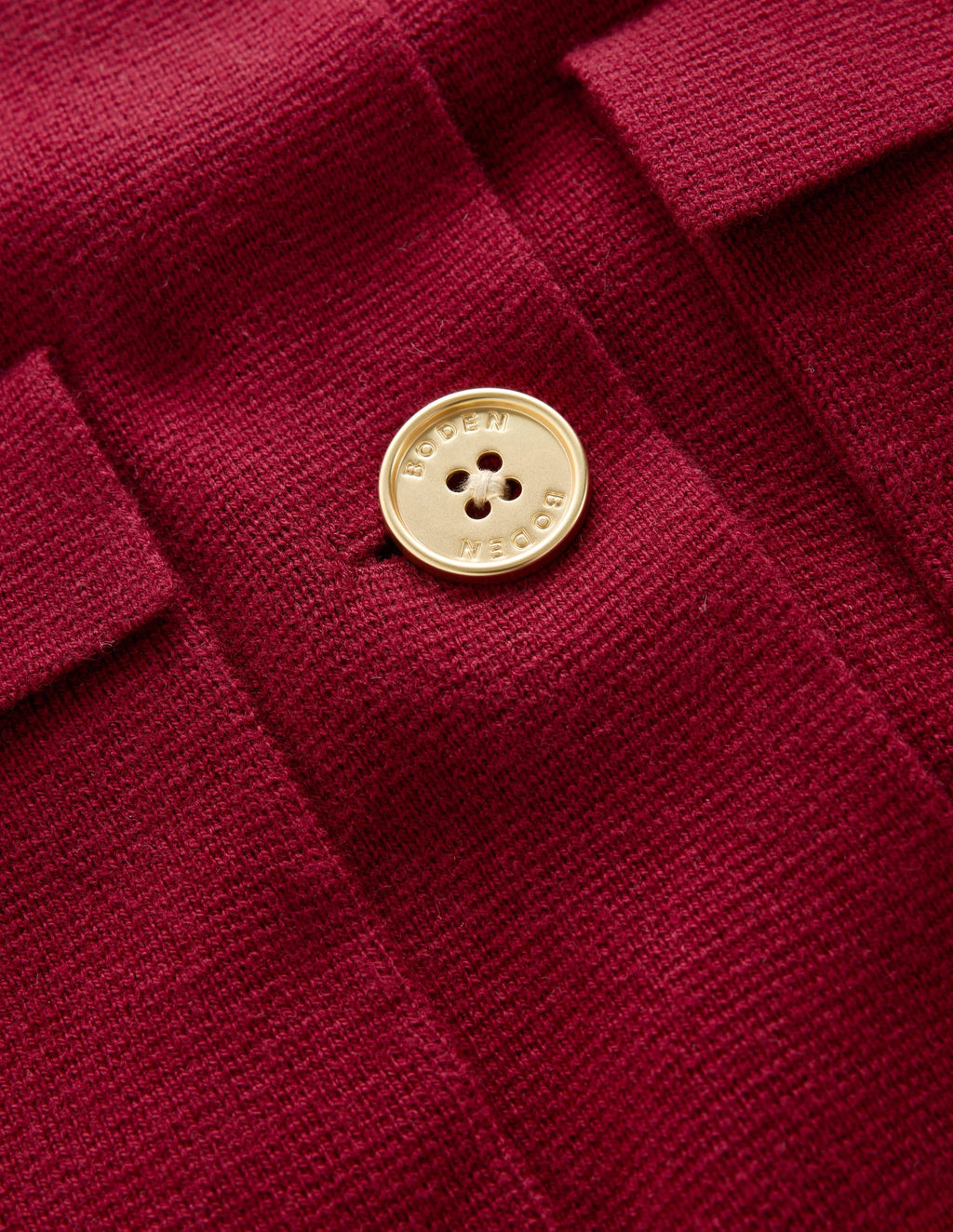 Veste en maille col chemise-Bordeaux