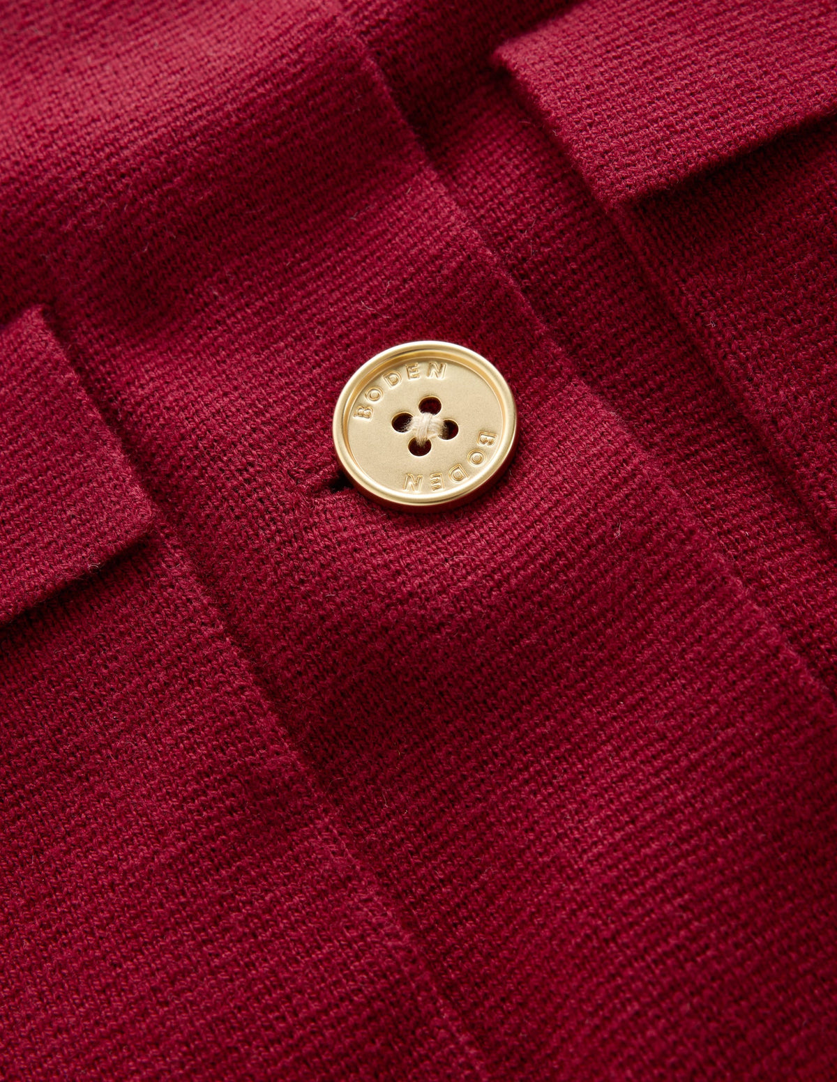 Veste en maille col chemise-Bordeaux