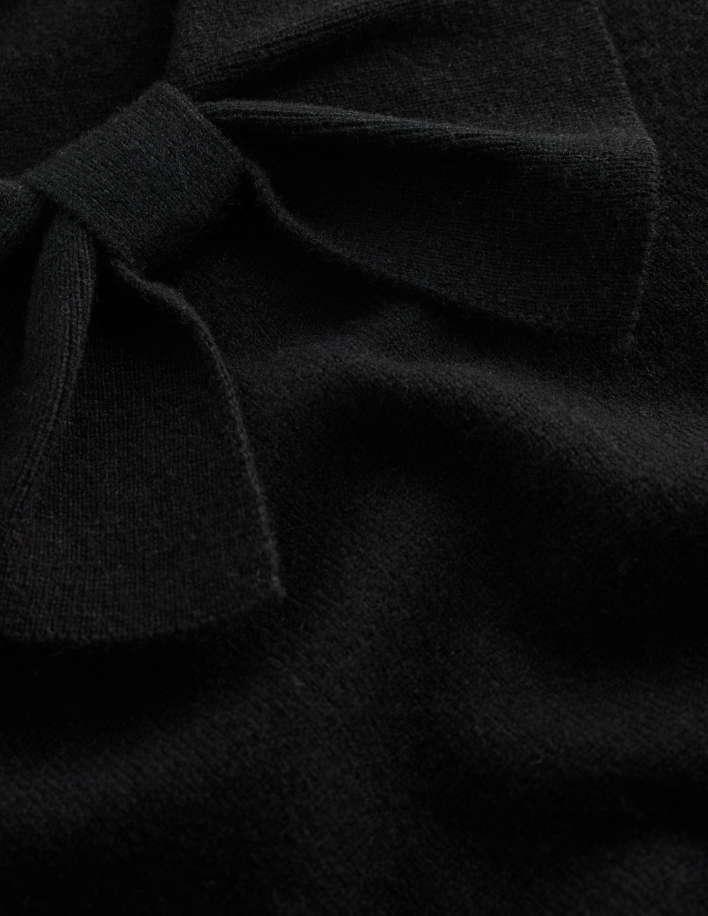 Pull en maille à nœud lavallière - Noir
