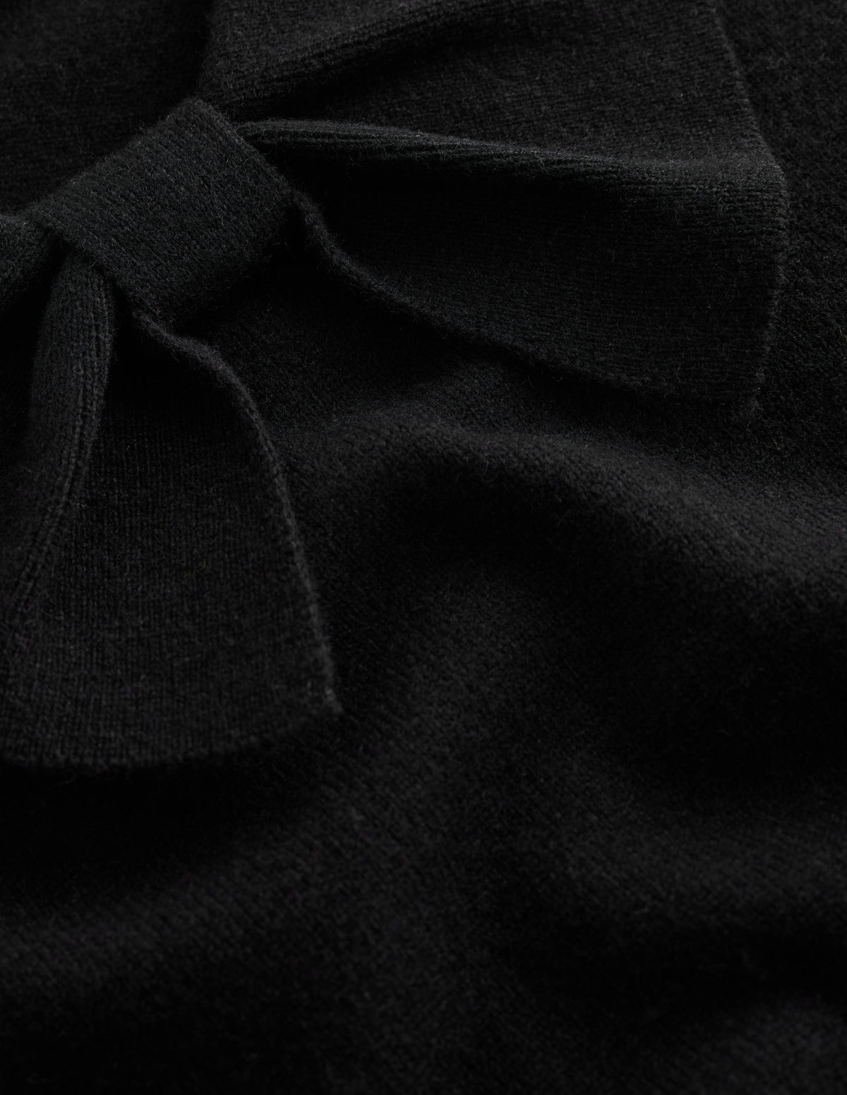 Pull en maille à nœud lavallière - Noir