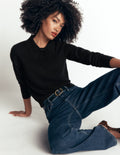 Pull en maille à nœud lavallière - Noir