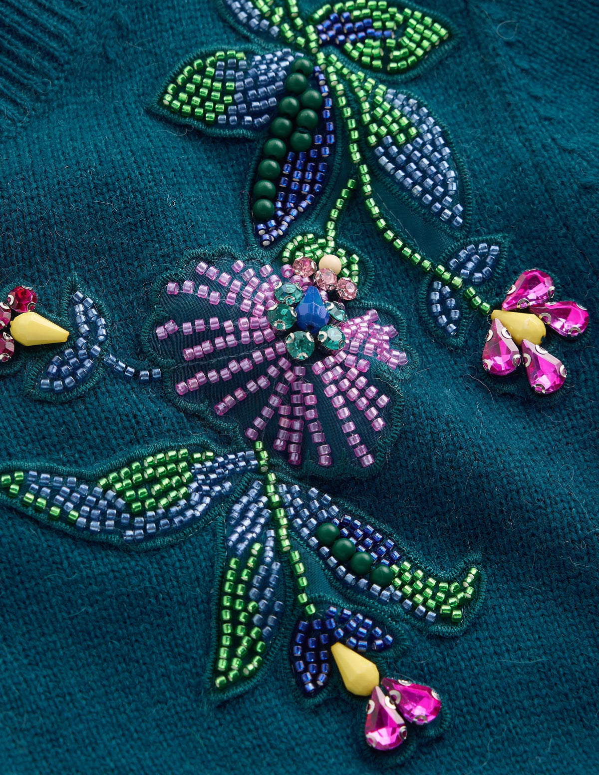T-shirt en maille orné-Bleu aurore profond