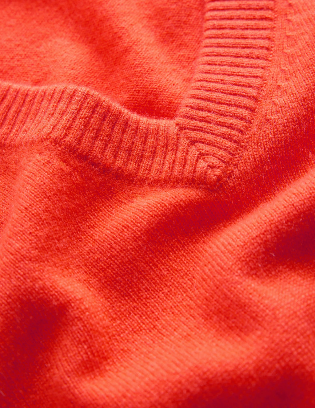 Pull col en V en cachemire - Orange lys
