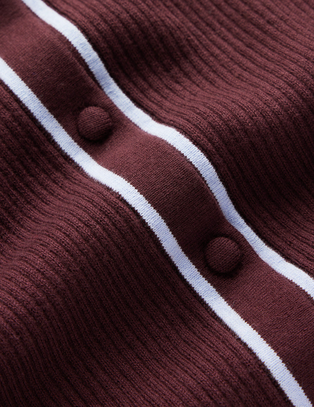Cardigan ras du cou côtelé – Chocolat amer