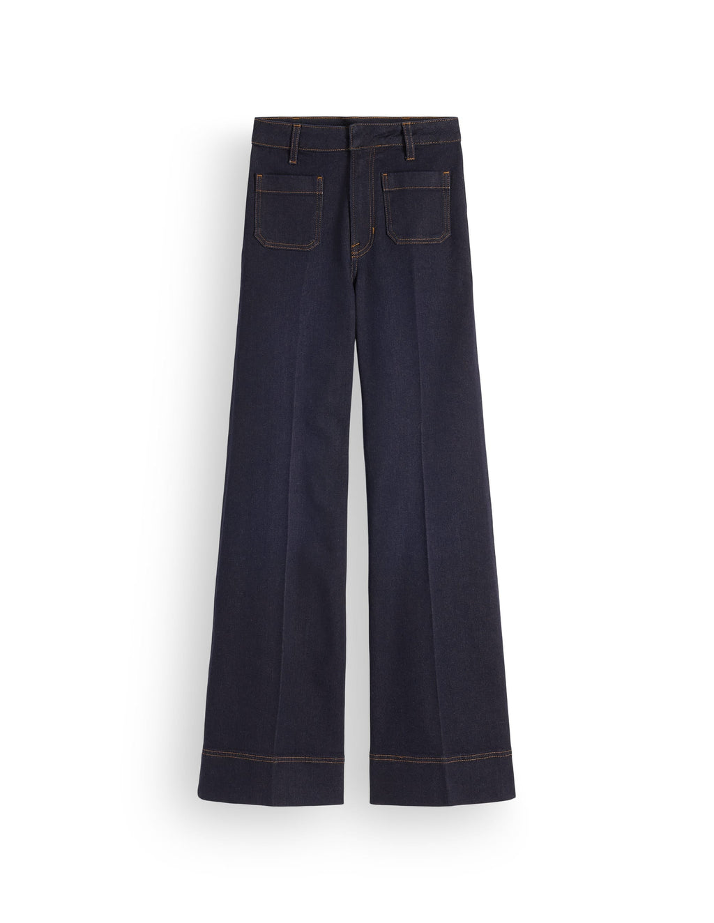 Jeans évasé à poches plaquées indigo