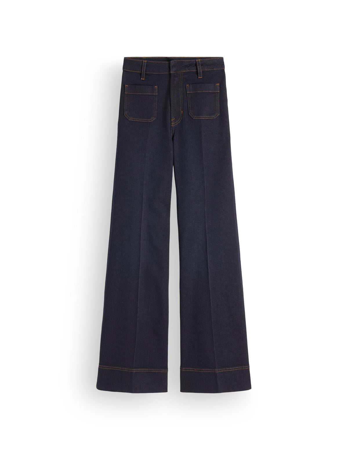 Jeans évasé à poches plaquées indigo