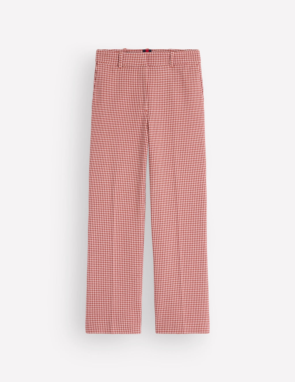 Pantalon 7/8 en coton-Rose, Prince de Galles marron