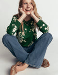 Sweat-shirt imprimé – Vert chasseur, Flecked Bunch