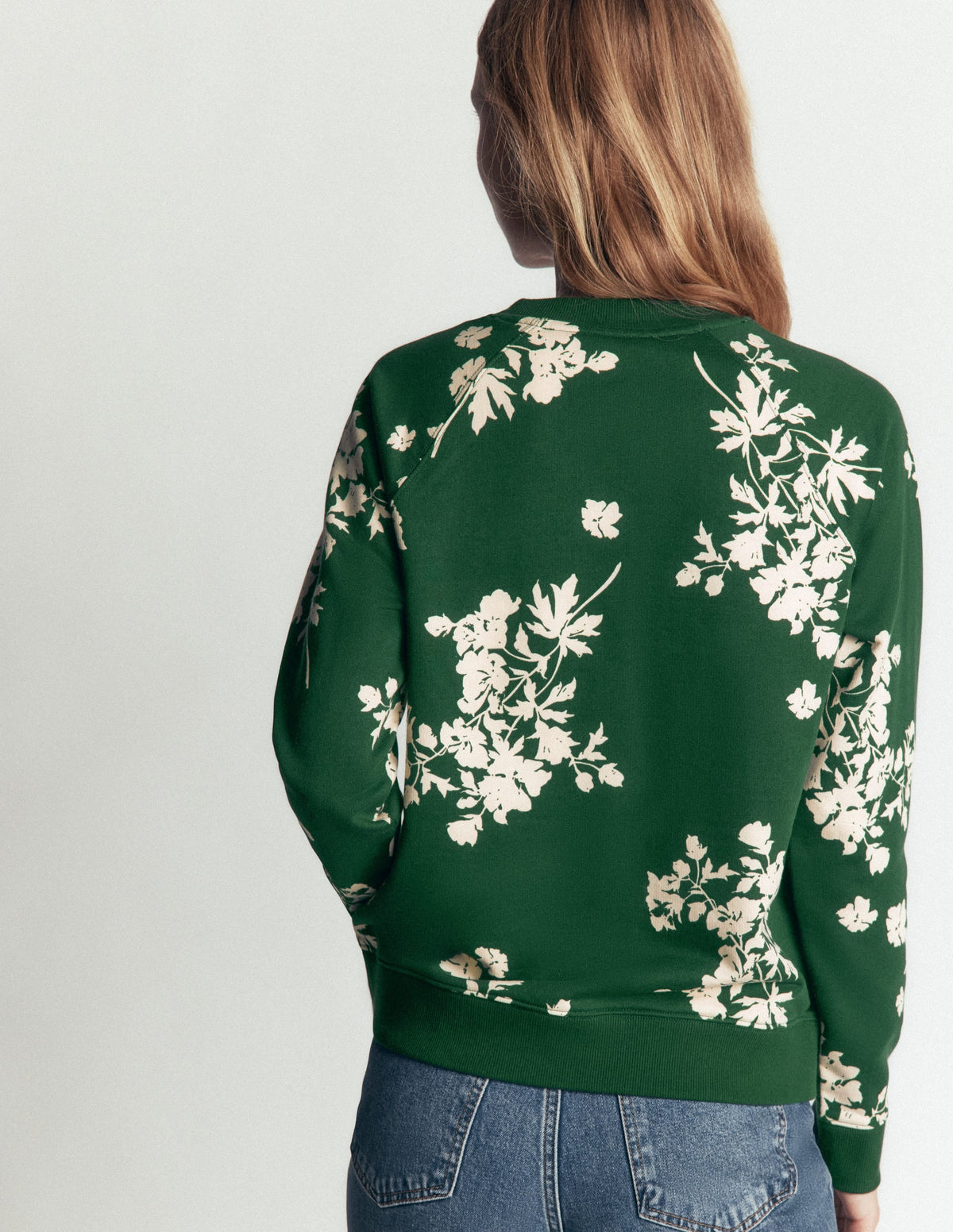 Sweat-shirt imprimé – Vert chasseur, Flecked Bunch