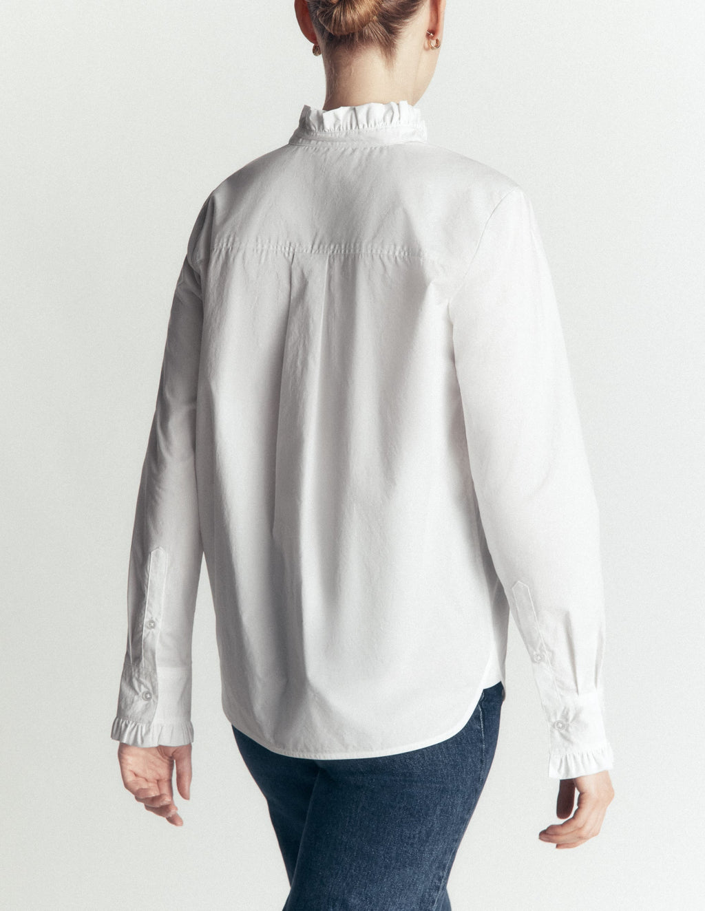 Chemise à volants en coton - Blanc