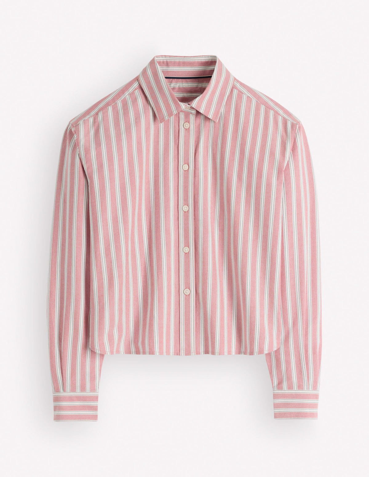 Chemise Courte en Coton - Rouge, Rayures Tramway Marine