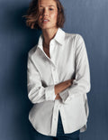 Chemise longue en coton-Blanc