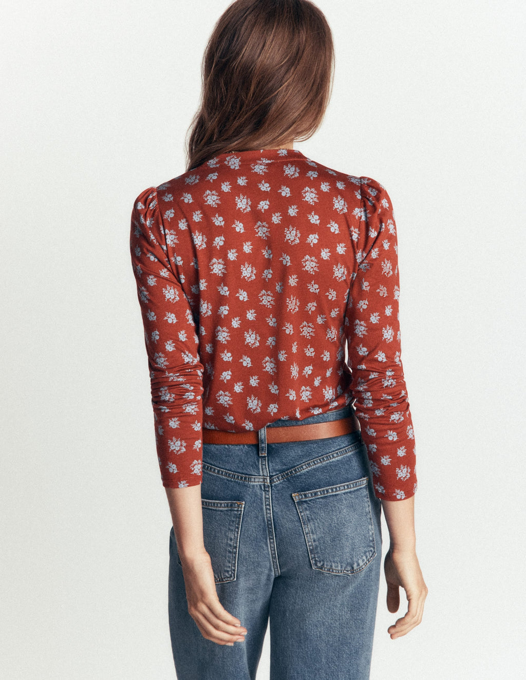 Chemise Supersoft à manches bouffantes - Orange brûlé, Delicate Garden