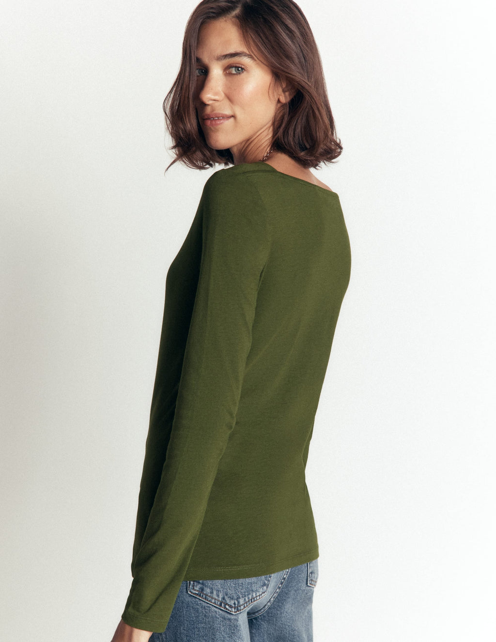 Haut à encolure carrée Supersoft - Vert Brunswick