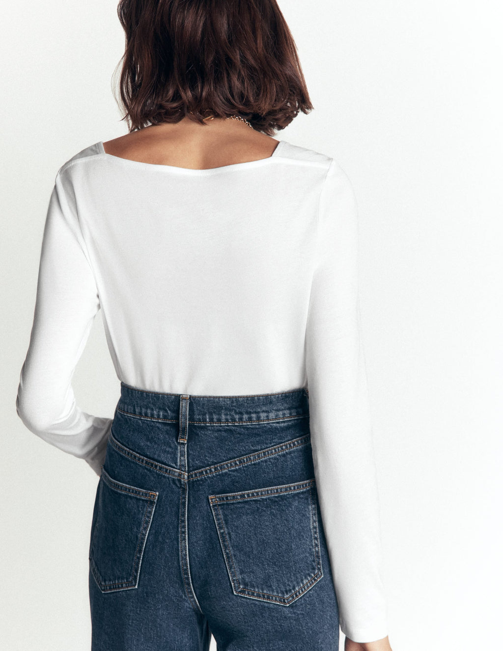 Haut col carré super doux - Blanc