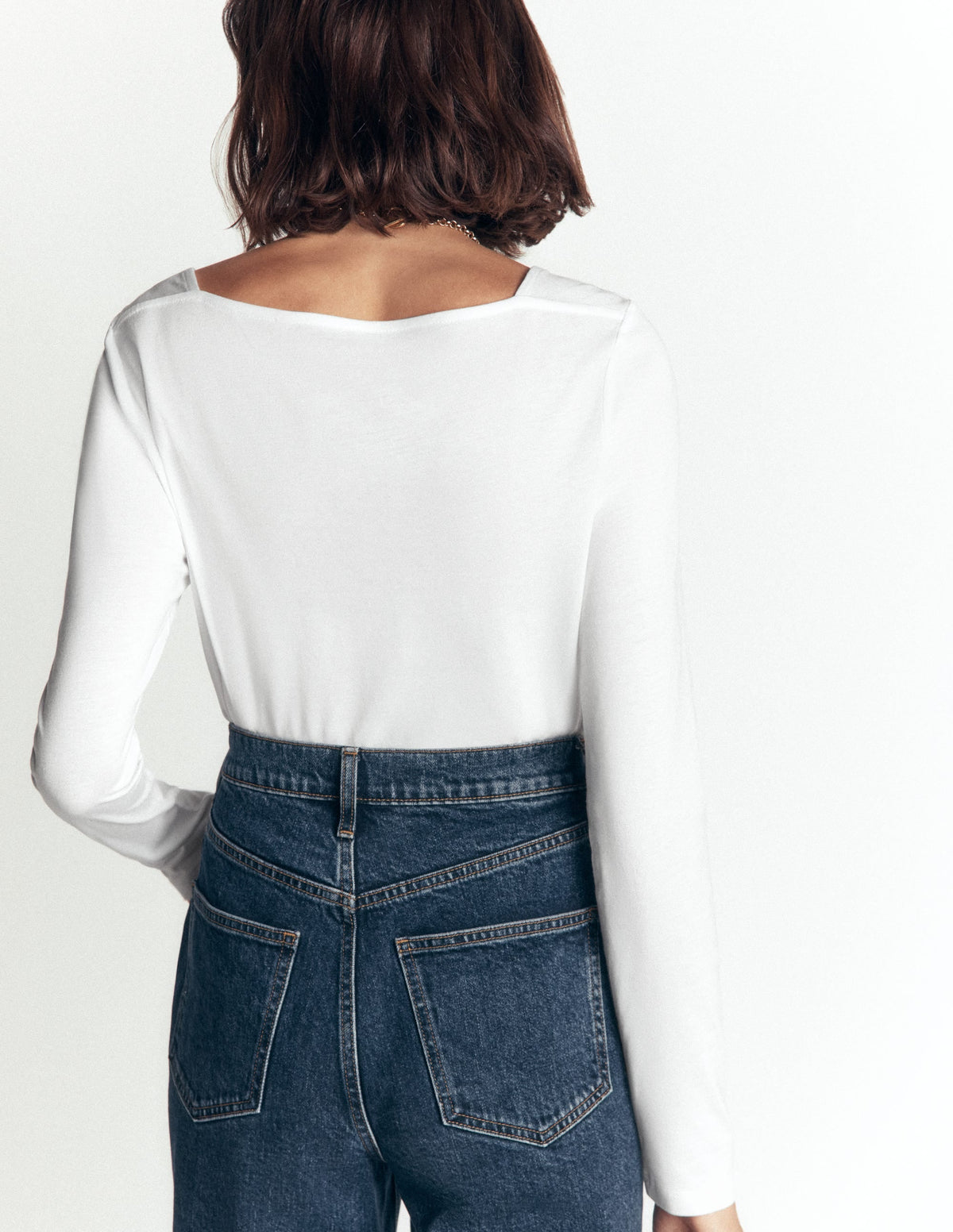 Haut col carré super doux - Blanc