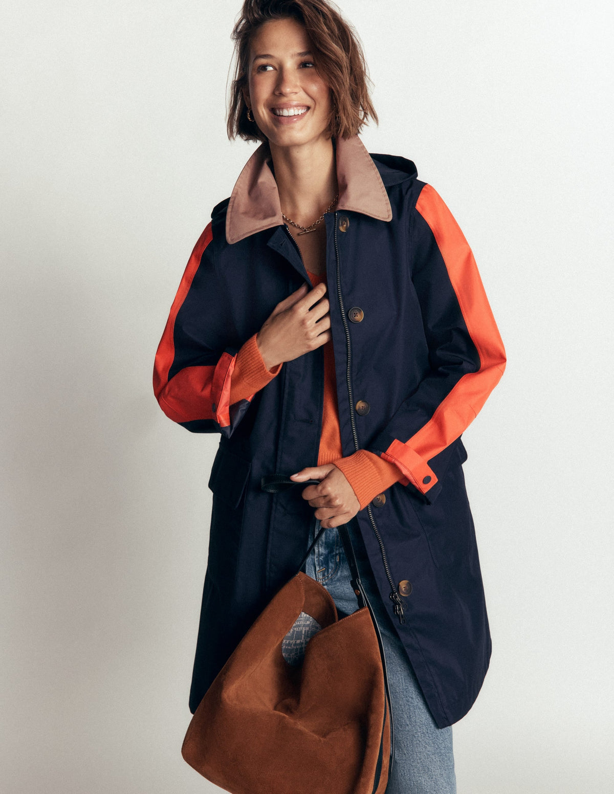 Imperméable color block - Marine