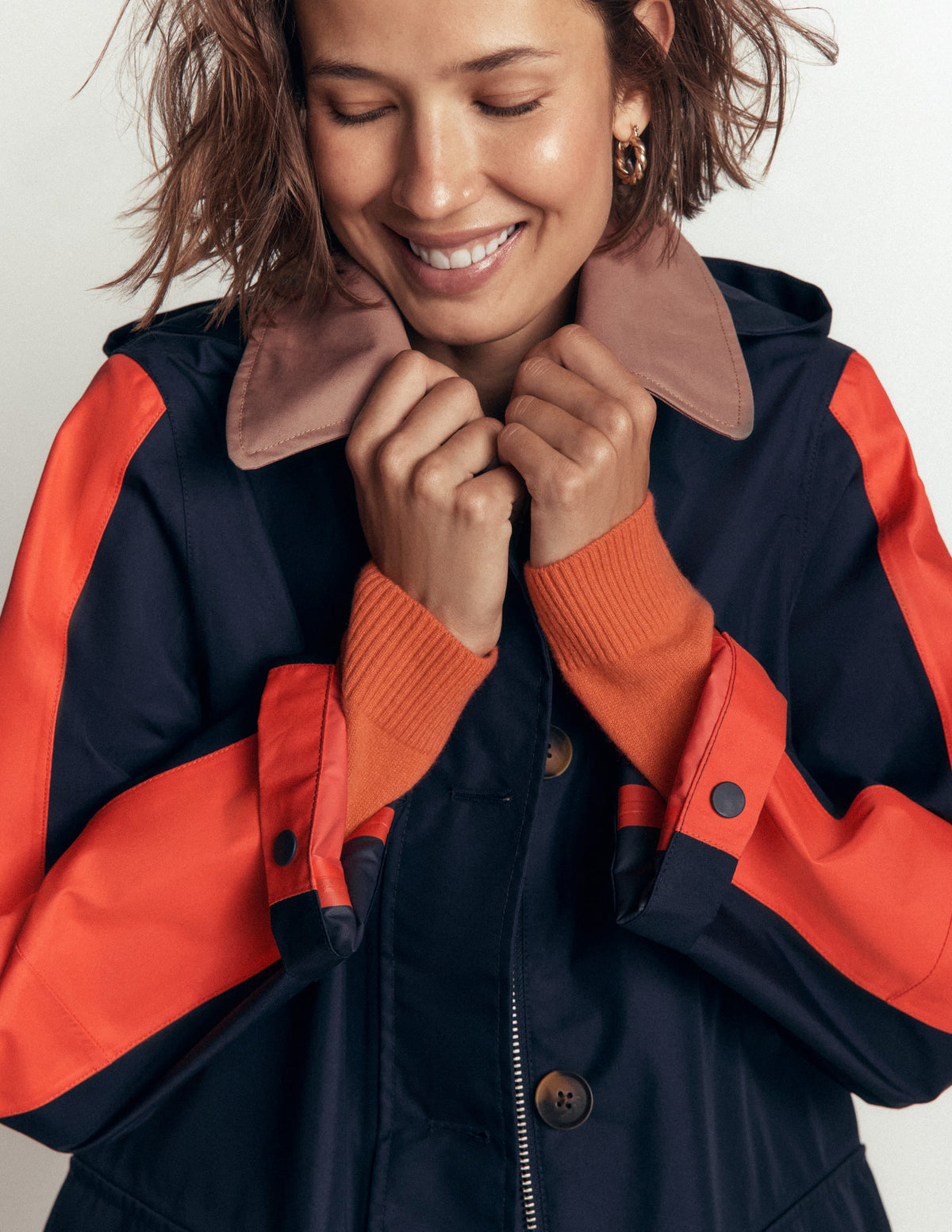 Imperméable color block - Marine