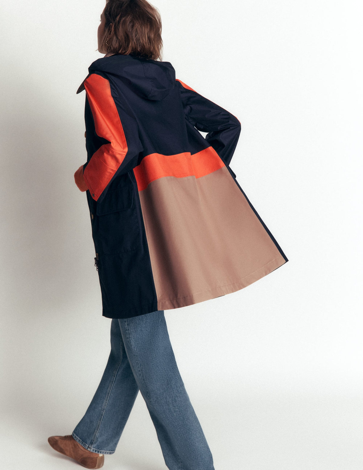 Imperméable color block - Marine