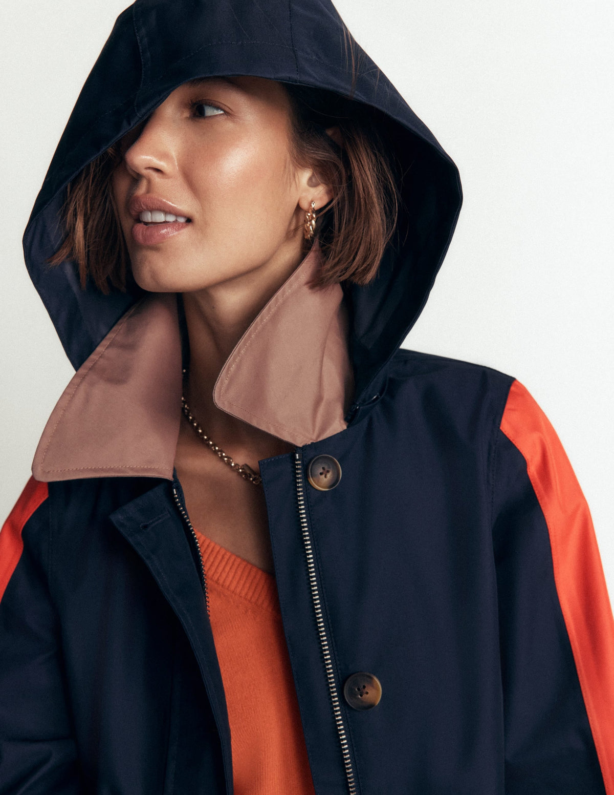 Imperméable color block - Marine