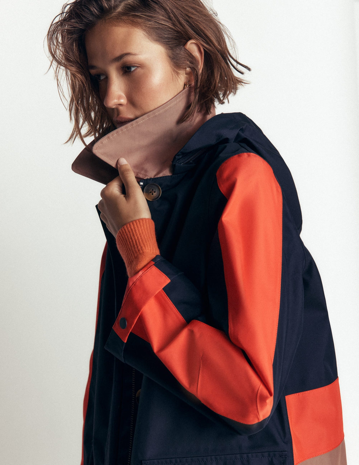 Imperméable color block - Marine