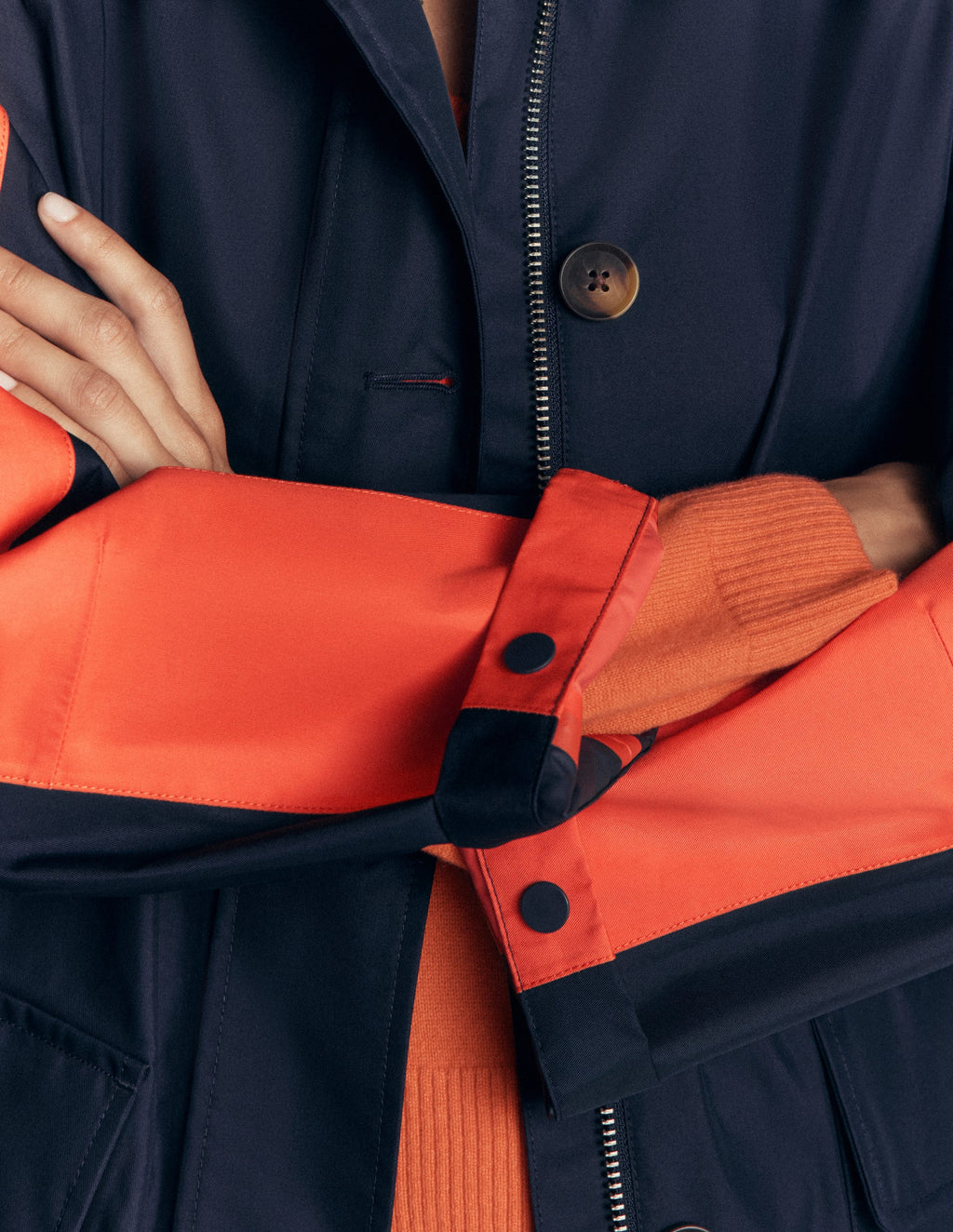 Imperméable color block - Marine