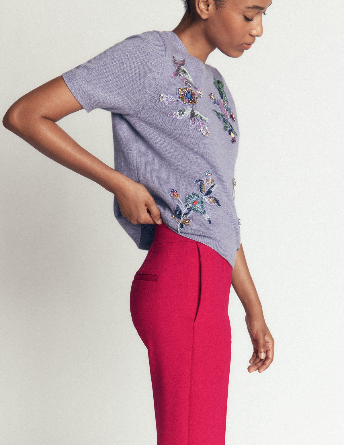 Pantalon droit en ponte-Grenade