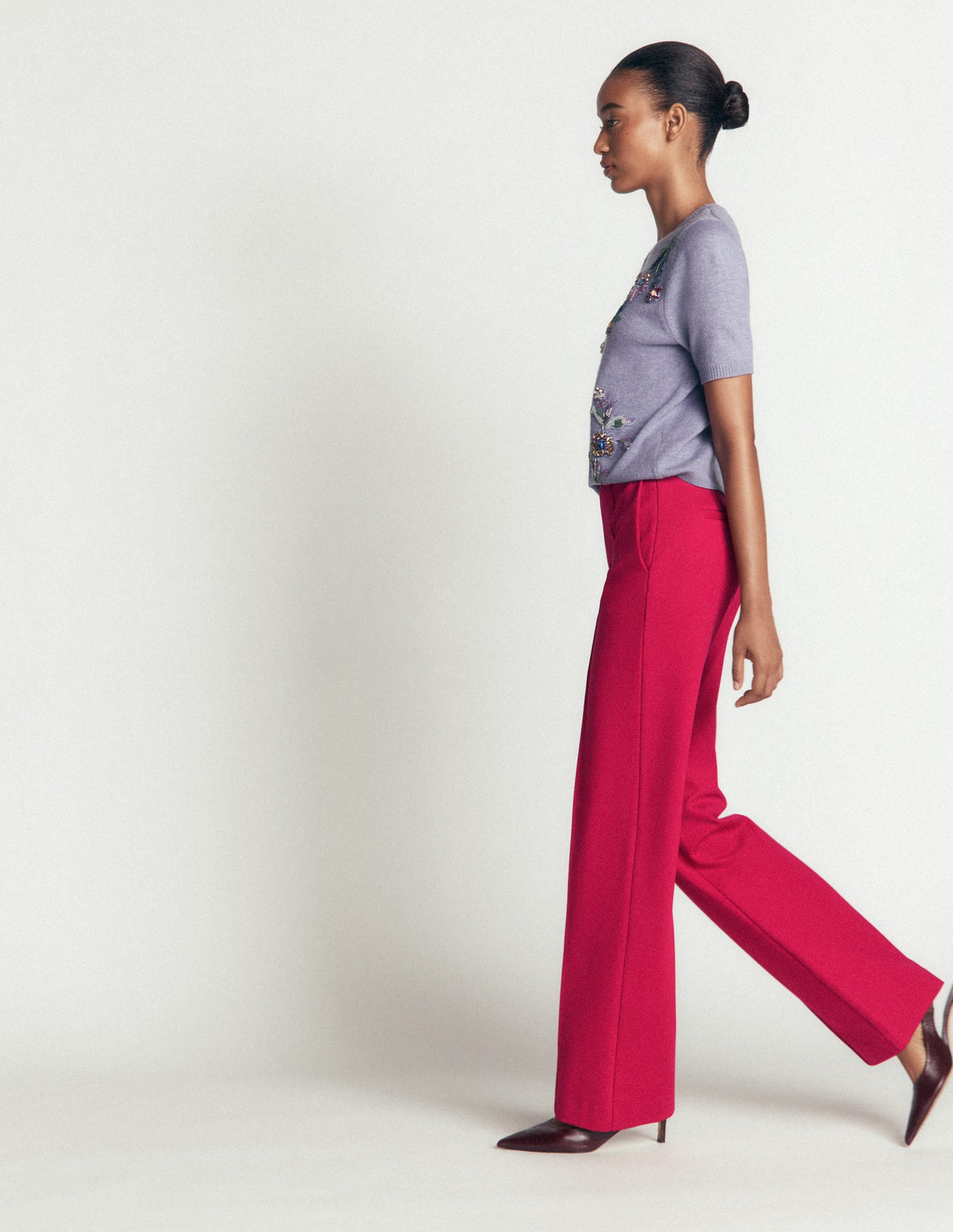 Pantalon droit en ponte-Grenade